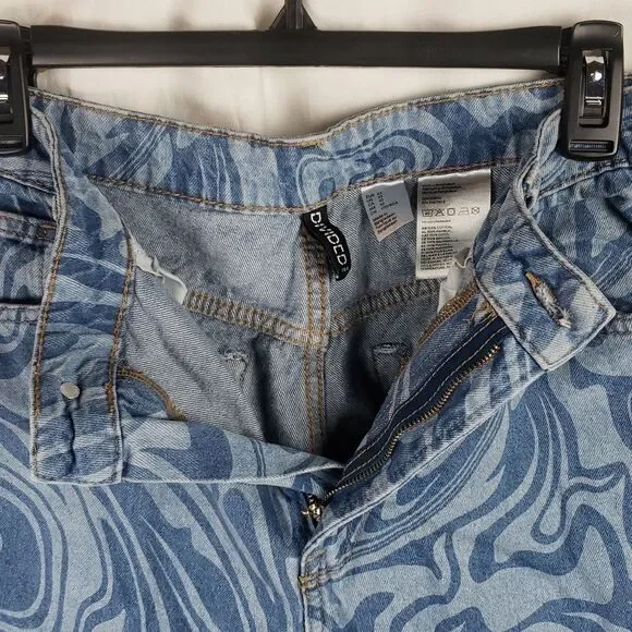 Divided H&M Women's 10 Swirl Blue Jeans - Picture 7 of 15